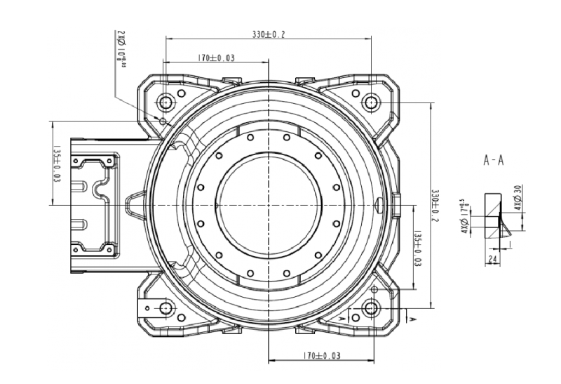 MOUNTING DIMENSION OF ROBOT BASE VBR10-2000